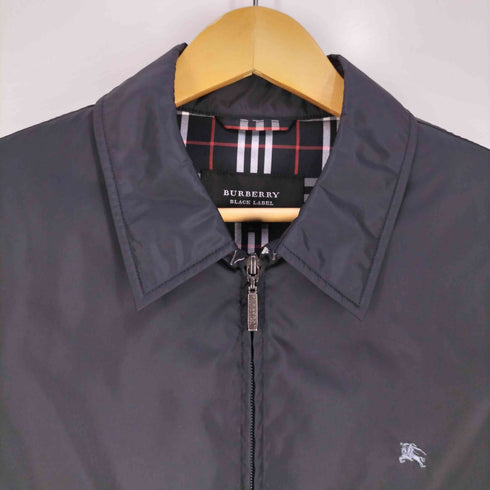 バーバリーブラックレーベル BURBERRY BLACK LABEL 裏地チェック ホース刺繍 ダブルジップ ダウンコート メンズ import:M