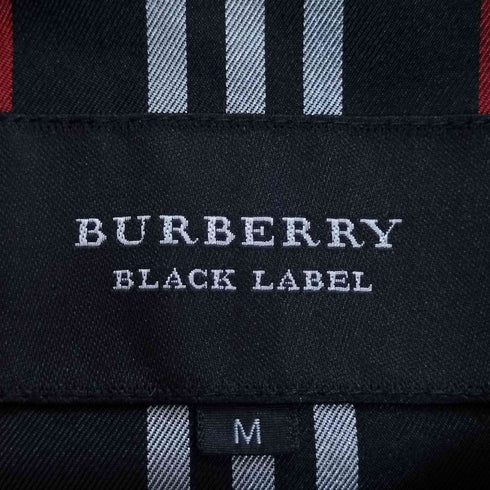 バーバリーブラックレーベル BURBERRY BLACK LABEL 裏地チェック ホース刺繍 ダブルジップ ダウンコート メンズ import:M
