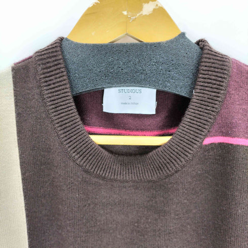 ステュディオス STUDIOUS 配色アクリルニット メンズ JPN:2