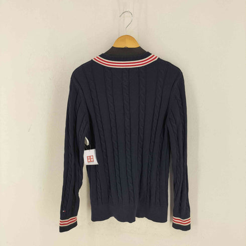 トミーヒルフィガー TOMMY HILFIGER Vベック ケーブルコットンニット チルデン メンズ import:M