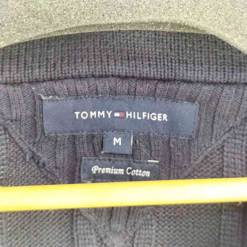 トミーヒルフィガー TOMMY HILFIGER Vベック ケーブルコットンニット チルデン メンズ import:M