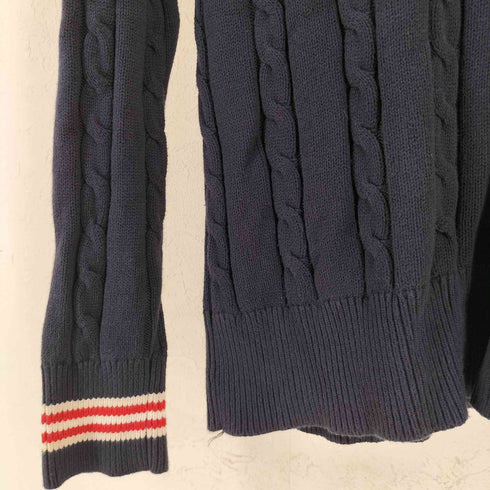 トミーヒルフィガー TOMMY HILFIGER Vベック ケーブルコットンニット チルデン メンズ import:M