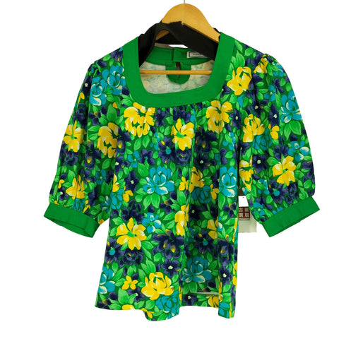 イヴサンローラン Yves Saint Laurent 花柄 パフスリーブ トップス レディース