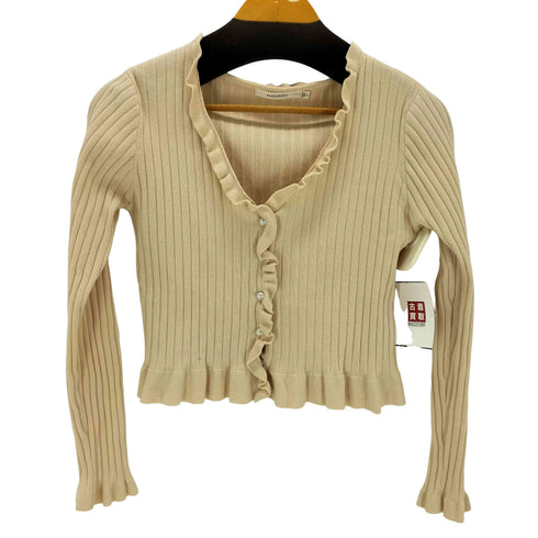 マウジー moussy RIB FRILL L/S カーディガン レディース FREE