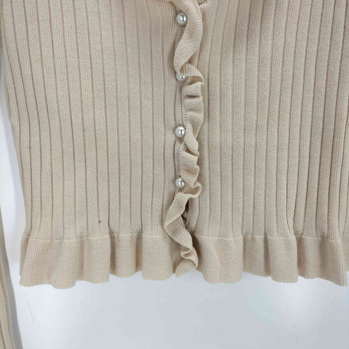 マウジー moussy RIB FRILL L/S カーディガン レディース FREE