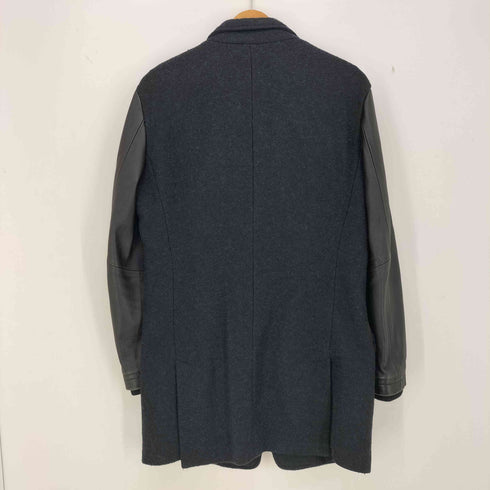 ウールポリ 袖シープレザー チェスターコート メンズ JPN:46