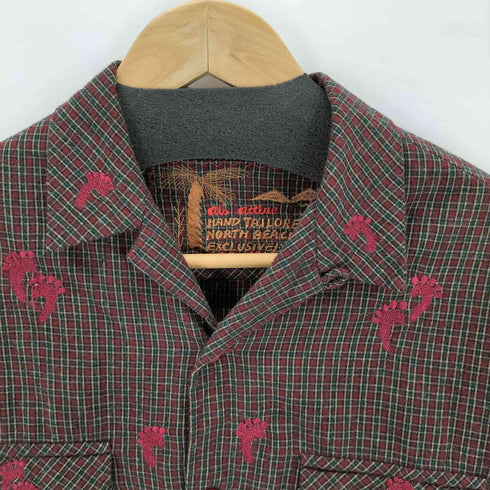 ビームスプラス BEAMS+ 刺繍ネルオープンカラーシャツ メンズ