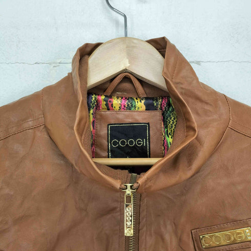 クージー COOGI フェイクレザー バックスタッズデザイン レザージャケット メンズ import:L