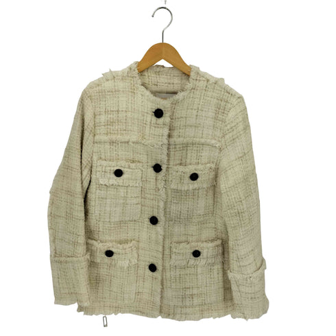 クラネ CLANE NO COLOR TWEED JACKET ノーカラー ツイード ジャケット レディース JPN:2