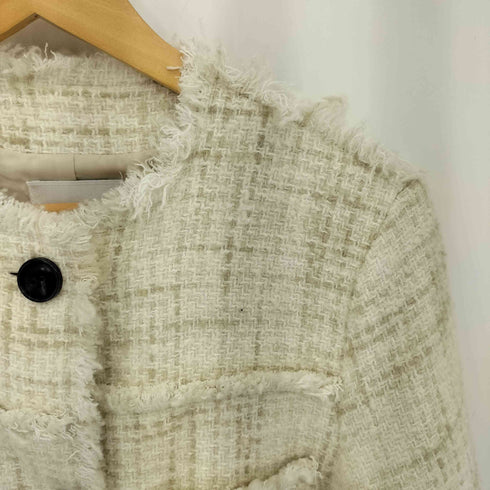 クラネ CLANE NO COLOR TWEED JACKET ノーカラー ツイード ジャケット レディース JPN:2