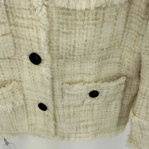 クラネ CLANE NO COLOR TWEED JACKET ノーカラー ツイード ジャケット レディース JPN:2