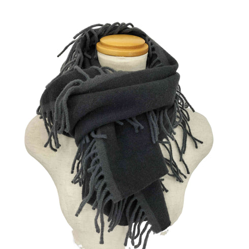 Fresc Oggi スコットランド製 ウールニット フリンジマフラー レディース