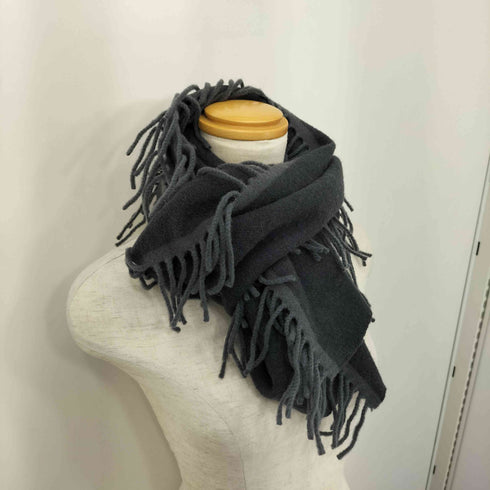 Fresc Oggi スコットランド製 ウールニット フリンジマフラー レディース