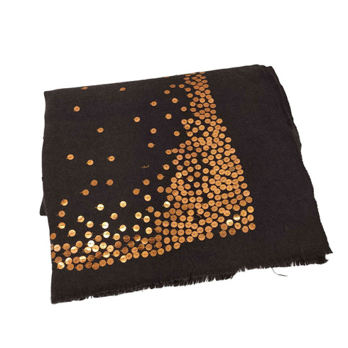 ドリスヴァンノッテン DRIES VAN NOTEN 90s ベルギー製 スパンコールデザイン ウールマフラー Archive レディース