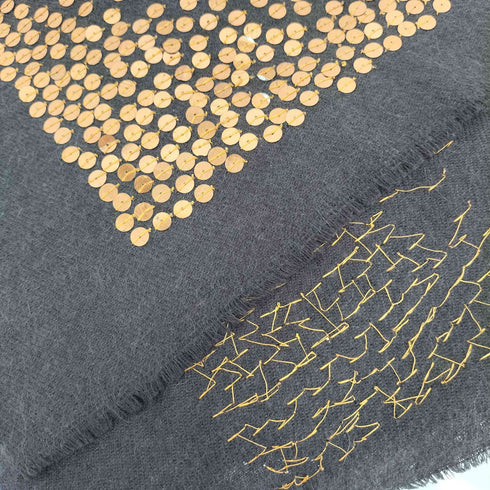 ドリスヴァンノッテン DRIES VAN NOTEN 90s ベルギー製 スパンコールデザイン ウールマフラー Archive レディース