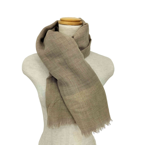 イタリア製 ラメデザイン ウールニット スカーフ マフラー レディース