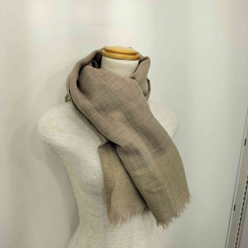 イタリア製 ラメデザイン ウールニット スカーフ マフラー レディース