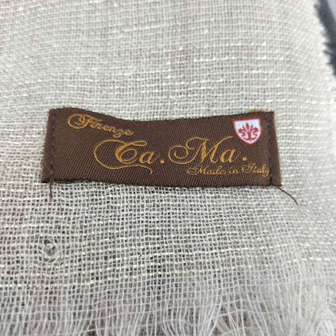 イタリア製 ラメデザイン ウールニット スカーフ マフラー レディース