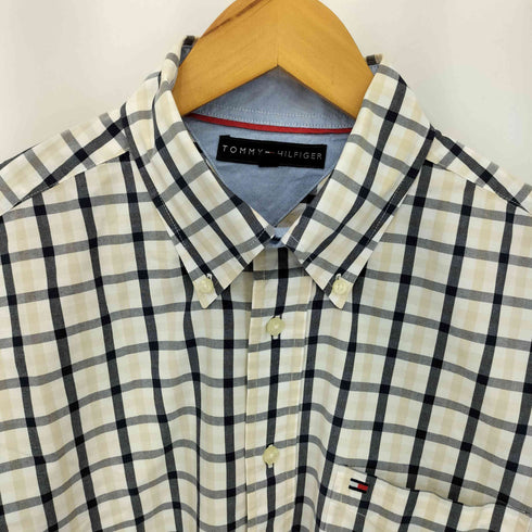 トミーヒルフィガー TOMMY HILFIGER ロゴ刺繍 ポケット付き マルチカラー ボタンダウン チェックシャツ メンズ import:L