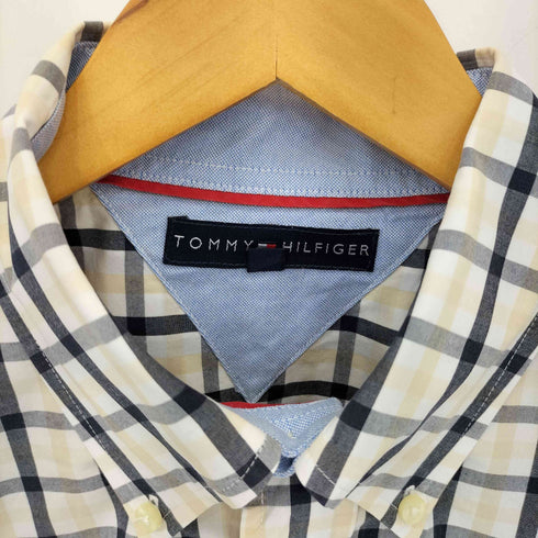 トミーヒルフィガー TOMMY HILFIGER ロゴ刺繍 ポケット付き マルチカラー ボタンダウン チェックシャツ メンズ import:L