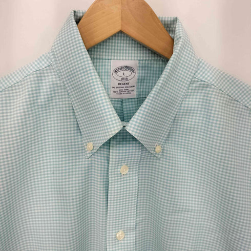 ブルックスブラザーズ BROOKS BROTHERS ロゴ刺繍 ポケット付き ボタンダウン ギンガムチェックシャツ メンズ import:L