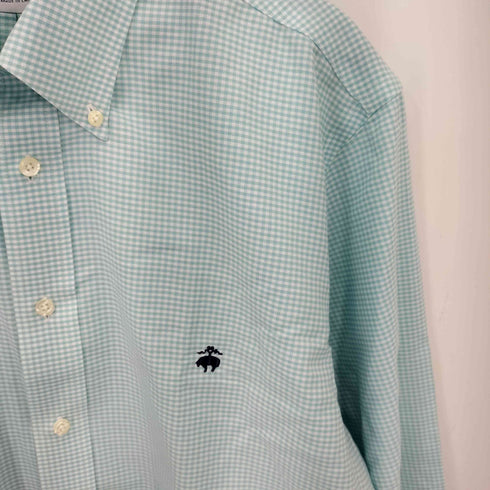 ブルックスブラザーズ BROOKS BROTHERS ロゴ刺繍 ポケット付き ボタンダウン ギンガムチェックシャツ メンズ import:L