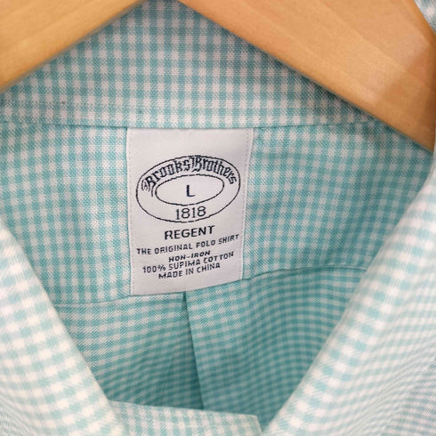 ブルックスブラザーズ BROOKS BROTHERS ロゴ刺繍 ポケット付き ボタンダウン ギンガムチェックシャツ メンズ import:L