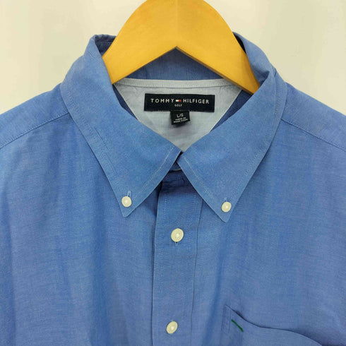 トミーヒルフィガー TOMMY HILFIGER GOLF 袖ロゴ刺繍 ポケット付き ボタンダウンシャツ メンズ import:L