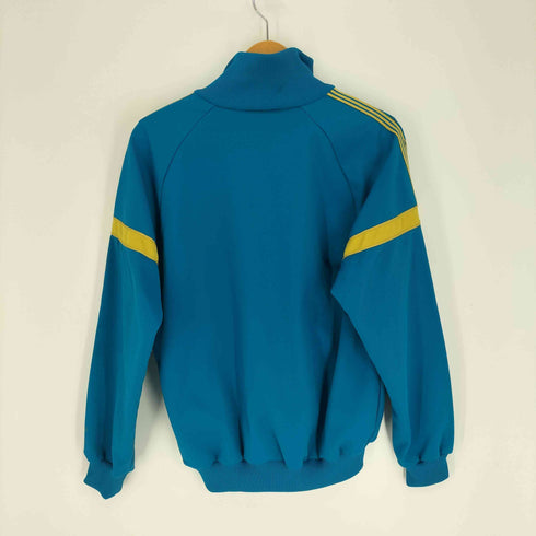 アディダス adidas 70-80S デサント 西ドイツ製 金刺繍 TECHNO テクノ トレフォイルロゴボタン 刺繍 サイドライン トラックジャケット ユニセックス メンズ  身長170 胸囲94