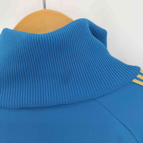 アディダス adidas 70-80S デサント 西ドイツ製 金刺繍 TECHNO テクノ トレフォイルロゴボタン 刺繍 サイドライン トラックジャケット ユニセックス メンズ  身長170 胸囲94