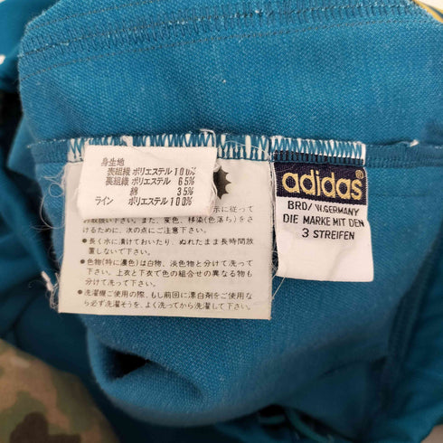 アディダス adidas 70-80S  デサント 西ドイツ製 金刺繍 TECHNO テクノ トレフォイルロゴボタン 刺繍 サイドライン センタープレス トラックパンツ ユニセックス メンズ  80