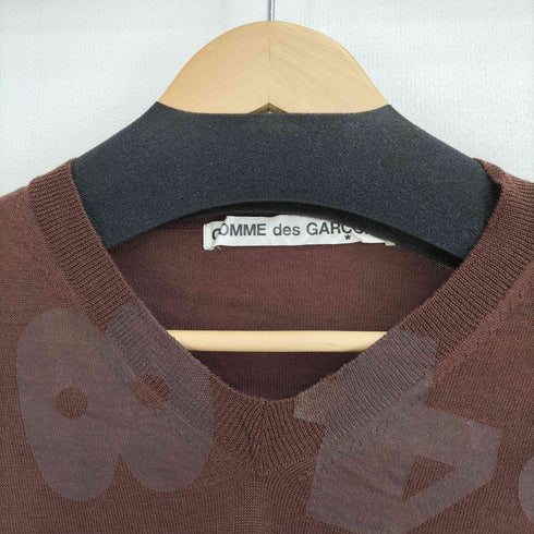 コムデギャルソン COMME des GARCONS AD2001 フロントプリント Vネック ニット レディース