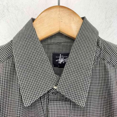 ステューシー Stussy 紺タグ USA製 比翼 半袖シャツ メンズ JPN:S