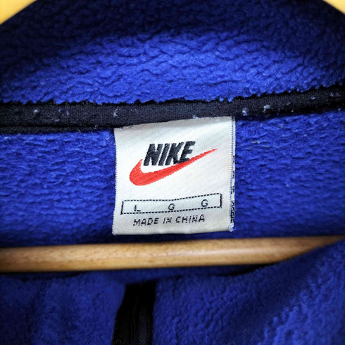 ナイキ NIKE 90-00s 銀タグ スウォッシュロゴ刺繍 ハーフジップ フリースジャケット メンズ JPN:L