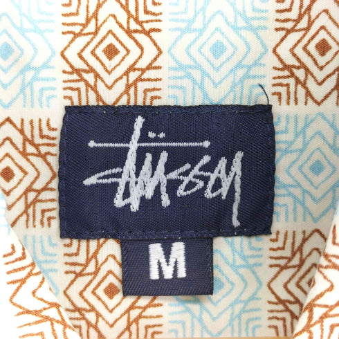 ステューシー Stussy 紺タグ USA製 総柄シャツ ボックス メンズ JPN:M