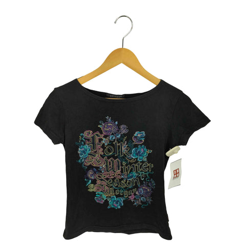 ETHER Foll Winter Season プリント ピチT Y2K レディース