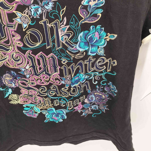 ETHER Foll Winter Season プリント ピチT Y2K レディース