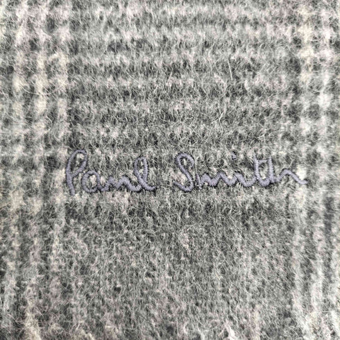ポールスミス Paul Smith ロゴ刺繍 カシミヤ フリンジマフラー メンズ