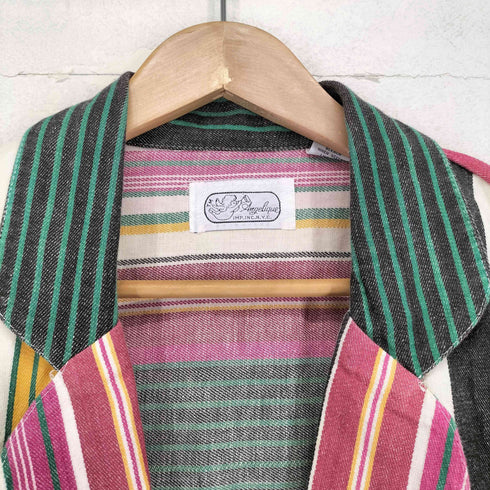 Angelique  70-80s マルチカラーボーダーテーラードジャケット メンズ import:M