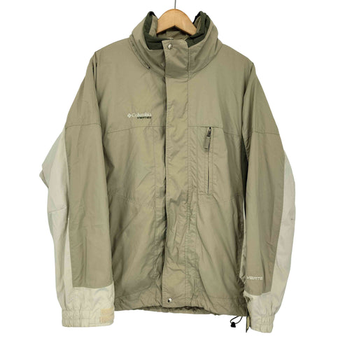 コロンビア Columbia 00s フード付 ワンポイント刺繍 フルジップ ナイロンジャケット メンズ import:M