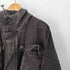 ザラ ZARA コントラストフード付きデニムジャケット 短丈 裾ドローコード メンズ import:M