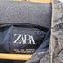 ザラ ZARA コントラストフード付きデニムジャケット 短丈 裾ドローコード メンズ import:M