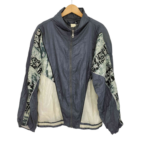 90s International Bodywear フルジップ 花柄 ナイロンジャケット メンズ import:L