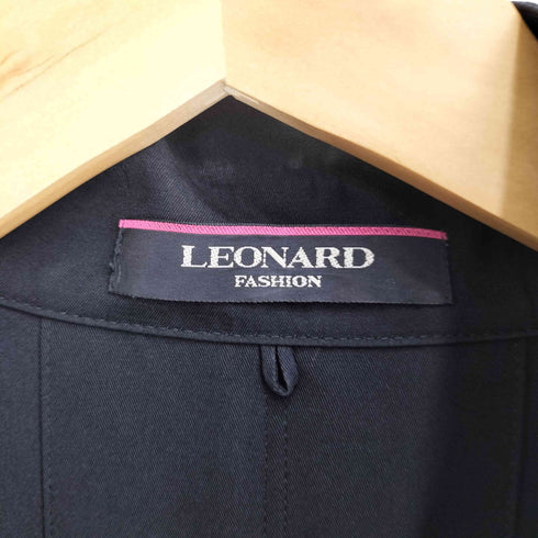 レオナール LEONARD シルク100% ステンカラーコート レディース 13R