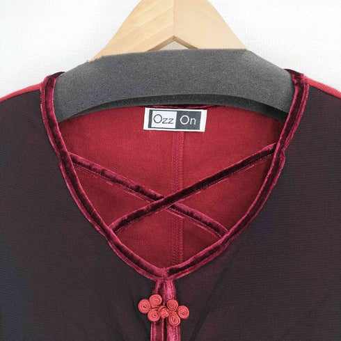 Ozz on ベロア切替 L/S ワンピース チュニック レディース