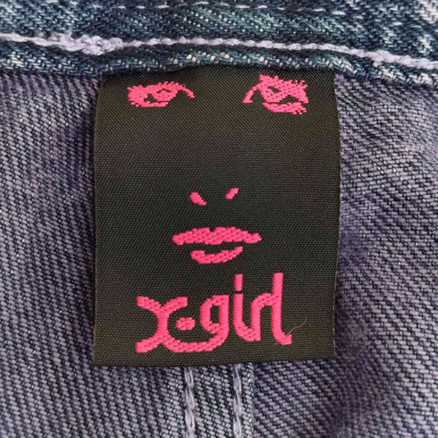 エックスガール X-girl DENIM CARGO PANTS デニム カーゴ パンツ ケミカルウォッシュ レディース JPN:2