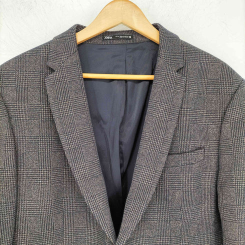 ザラ ZARA グレンチェックテーラードジャケット メンズ EUR:54