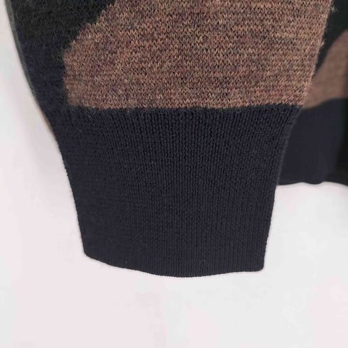 ポールスミス Paul Smith 羊毛100% カモ柄 ニット ジップアップ ブルゾンジャケット メンズ import:XL