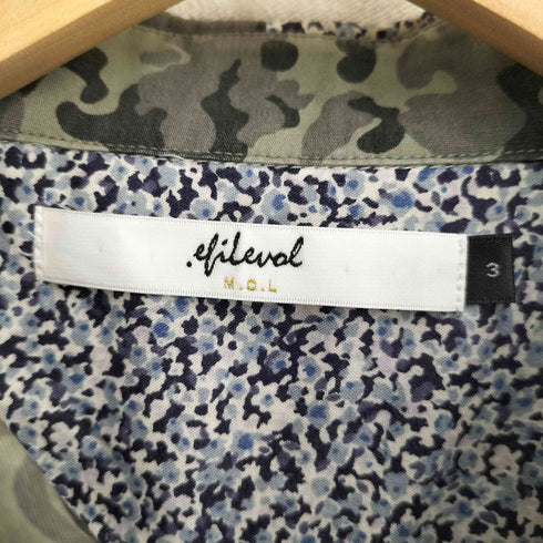 エフィレボル .efiLevol Flower & Camo Patchwork Shirt メンズ JPN:3