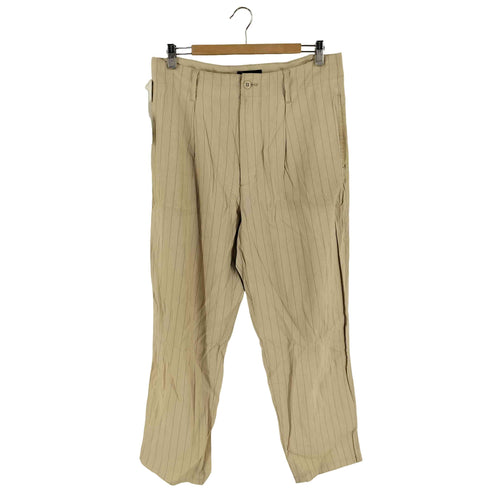 デラックス DELUXE ストライプ タック リネン スラックス メンズ JPN:L